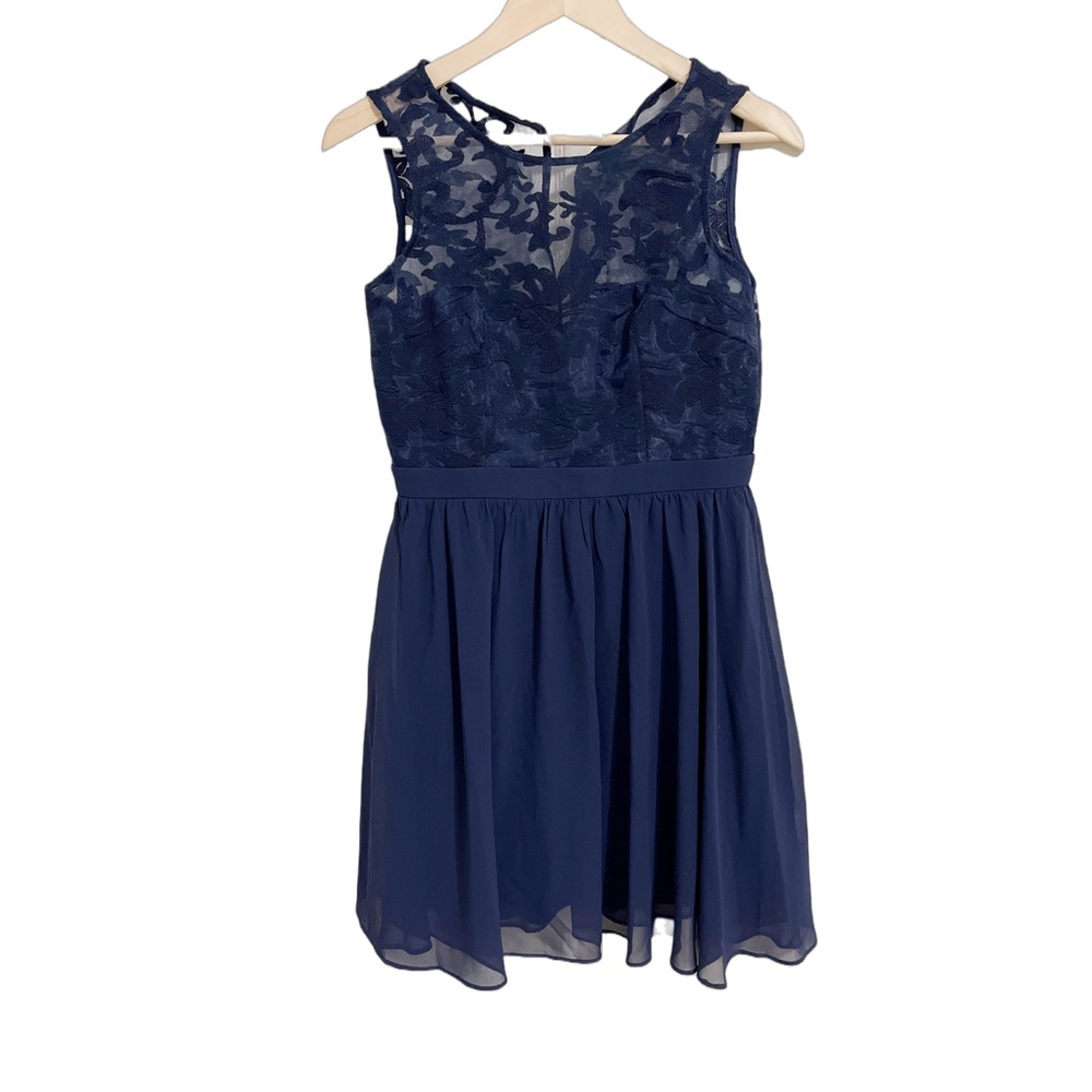 Sheer Navy Blue Lace Dress Size Medium